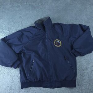 Vintage Bomber Jacket Mens XL Blue Fleece Lined Galls 509 CES Whiteman NSI 2001